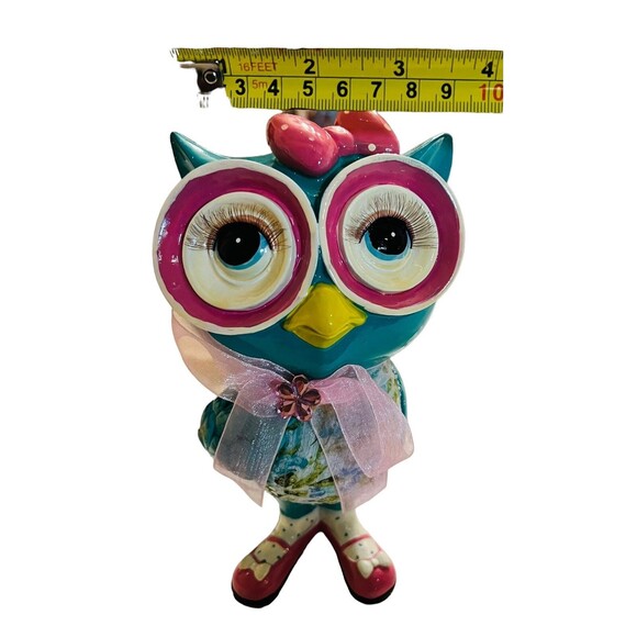 Cracker Barrel Owl Figurine Polka Dots Hits The Spot Colorful Unique Rare - Picture 9 of 14